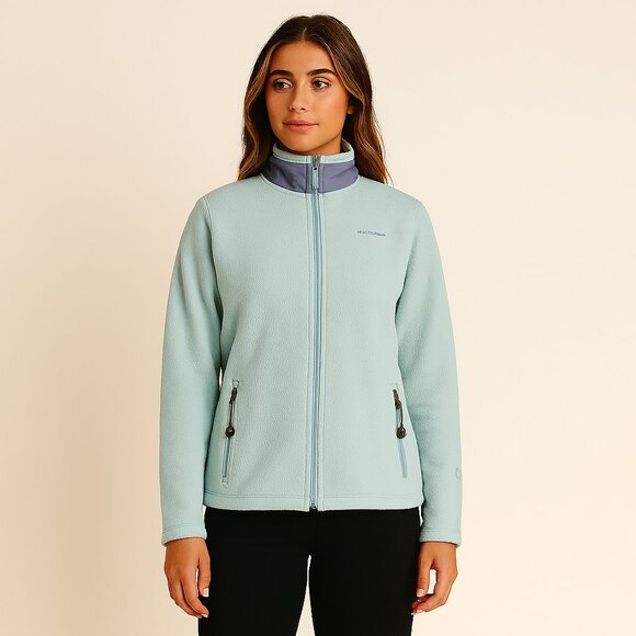 Patagonia Women's M Fleece Jacket Full Zip Light Blue Polartec Gorpcore Layer - Picture 1 of 14